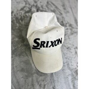 Srixon White Hat Baseball Golf One Size Fits All Black Logo Adjustable